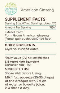 American Ginseng Tincture herbera American Ginseng Tincture herbera Herbal Extract