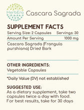 Load image into Gallery viewer, Cascara Sagrada Capsules herbera Cascara Sagrada Capsules herbera Capsules