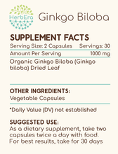 Load image into Gallery viewer, Ginkgo Biloba Capsules