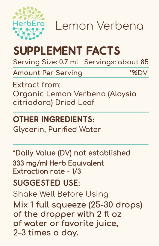 10ml Organic extraction 100% ( Aloysia citriodora ) Lemon Verbena