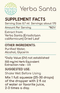 Yerba Santa Tincture herbera Yerba Santa Tincture herbera Herbal Extract